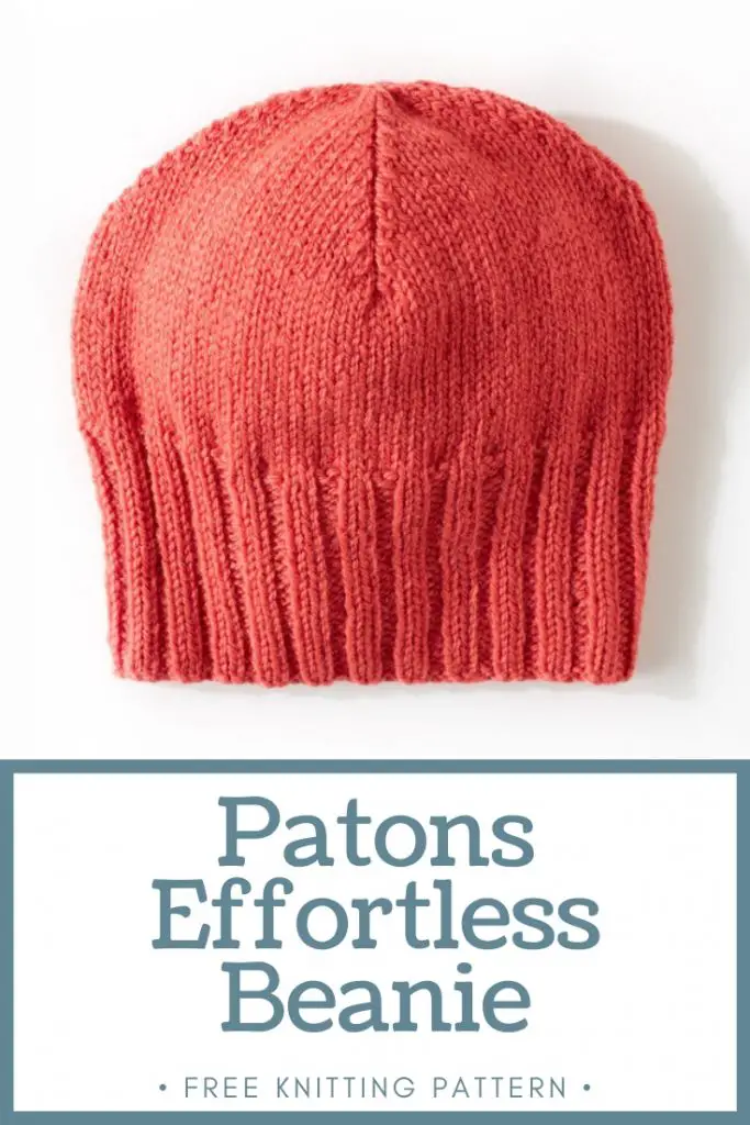Patons Effortless Beanie from Yarnspirations Free Knitting Pattern #knitting #pattern #knittingpattern #knitbeanie #beaniepattern