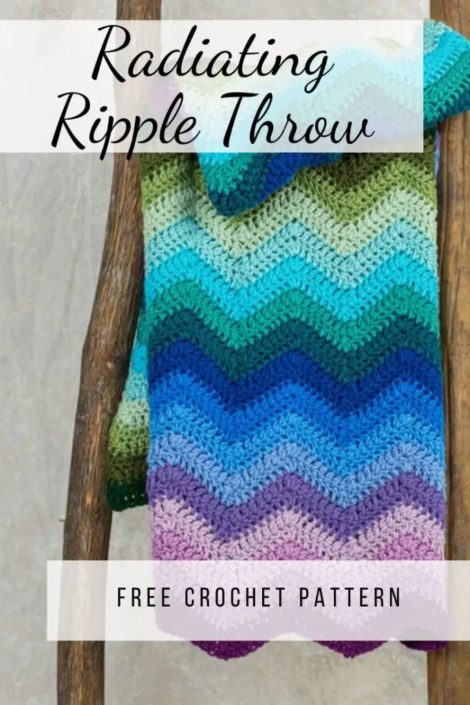 Free Crochet Pattern Radiating Ripple Throw from Yarnpirations