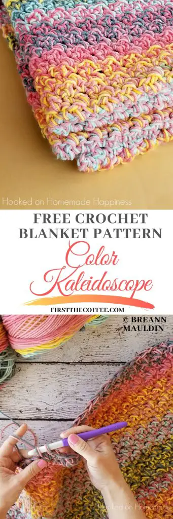 Free Crochet Blanket Pattern - Color Kaleidoscope Blanket 