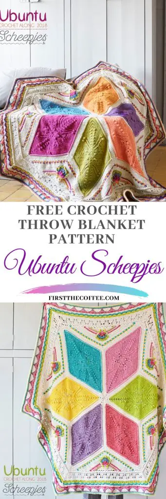 Ubuntu Scheepjes Throw Blanket Crochet Pattern on Ravelry. Colorful Crochet Throw Blanket
