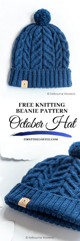 October Hat Free Knitting Beanie Pattern from Ravelry | Free knitting pattern #knitting #knitbeanie #freeknittingpattern #knitbeaniepattern #knittingbeaniepattern