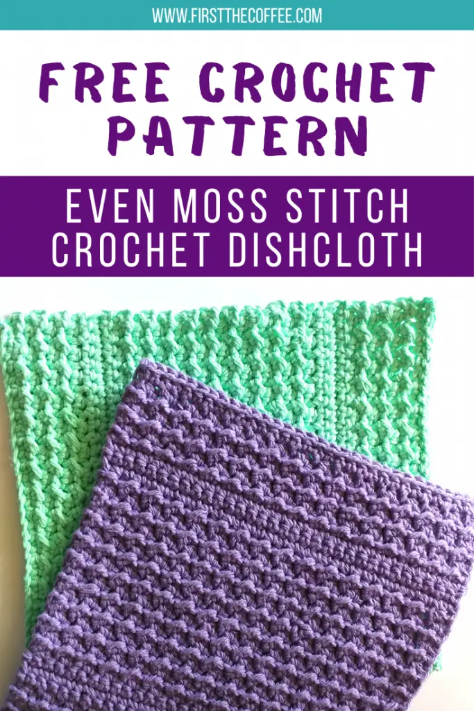 Even Moss Stitch Dishcloth - Free Crochet Pattern