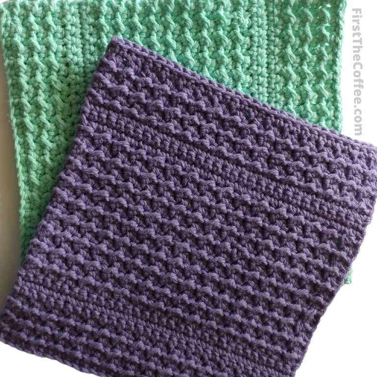 Even Moss Stitch Dishcloth - Free Crochet Pattern - First The Coffee ...