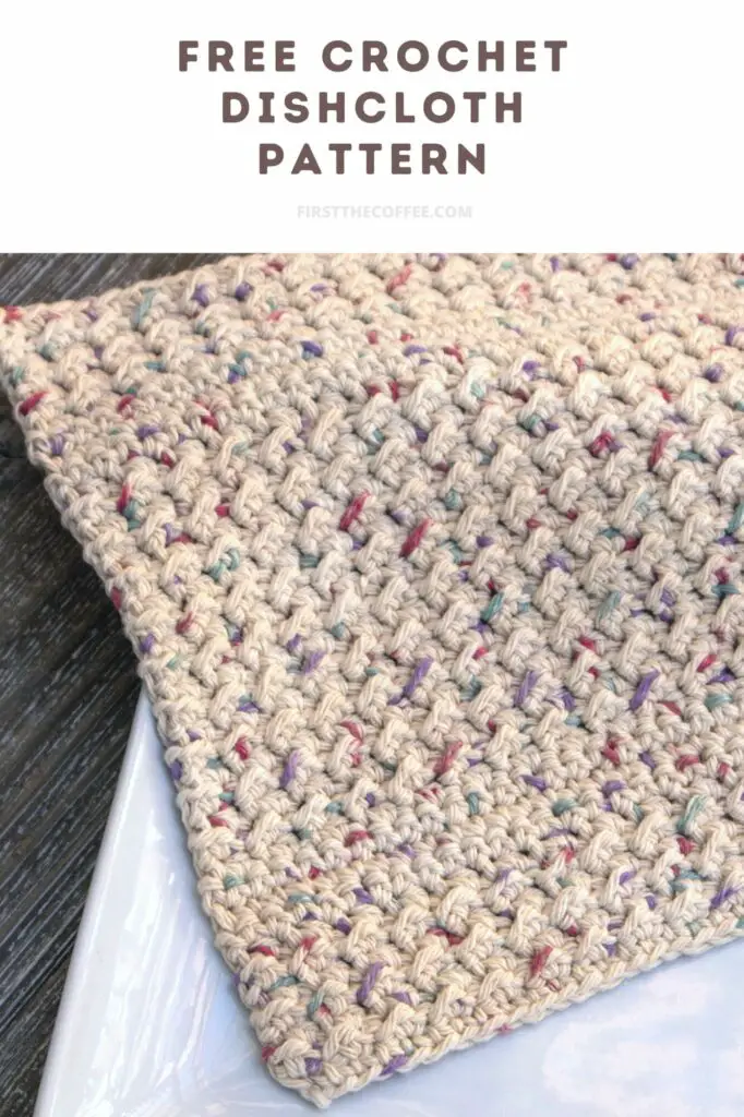 Free Crochet Dishcloth Pattern that is great for new crocheters.