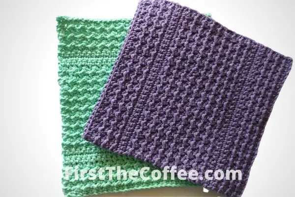Even Moss Stitch Crochet Dishcloth