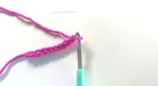 Step 2 of a Single Crochet