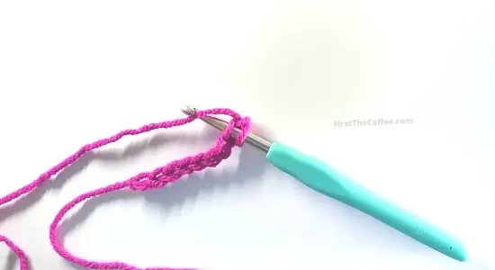 Step 3 of a Single Crochet
