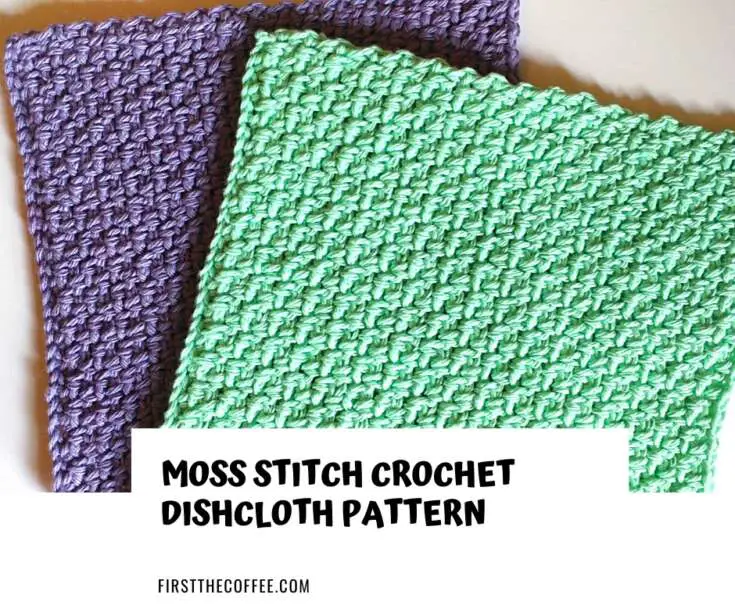 Free Moss Stitch Crochet Dishcloth Pattern