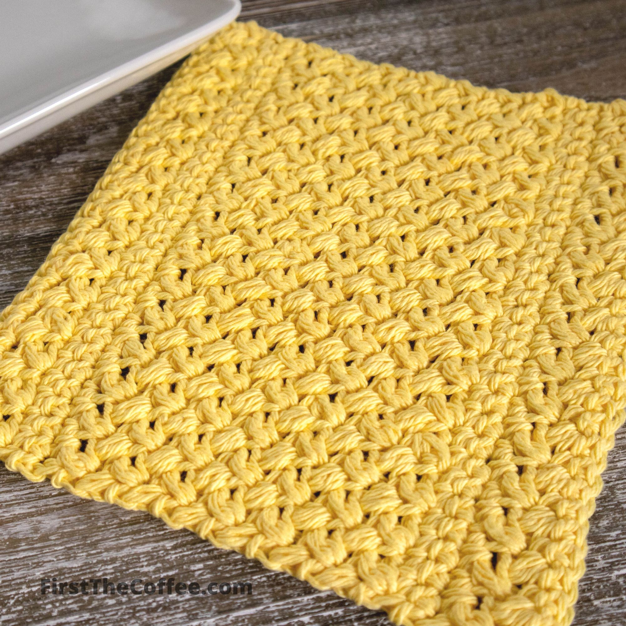 Free Mini Bean Stitch Crochet Dishcloth Pattern
