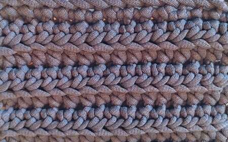 Half Double Crochet Back Loop Only Swatch Sample
