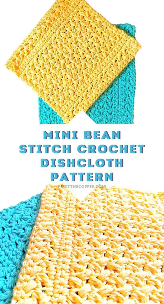 Mini Bean Stitch Crochet Dishcloth Pattern