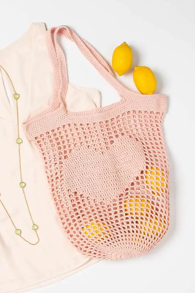 Crochet Market Bag with a Heart