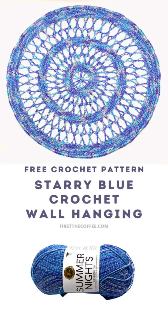 Free Crochet Pattern - Starry Blue Crochet Wall Hanging