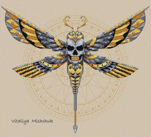 Steampunk Dragonfly Cross Stitch Pattern by Vitaliya Mishchuk from CrossStitchPaterns