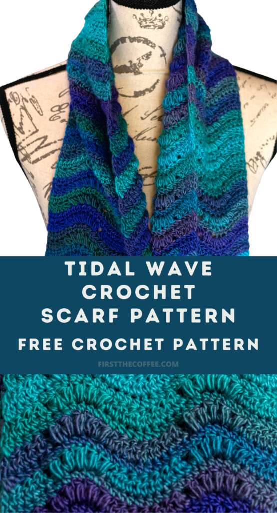 Teal Wave Scarf Crochet Pattern