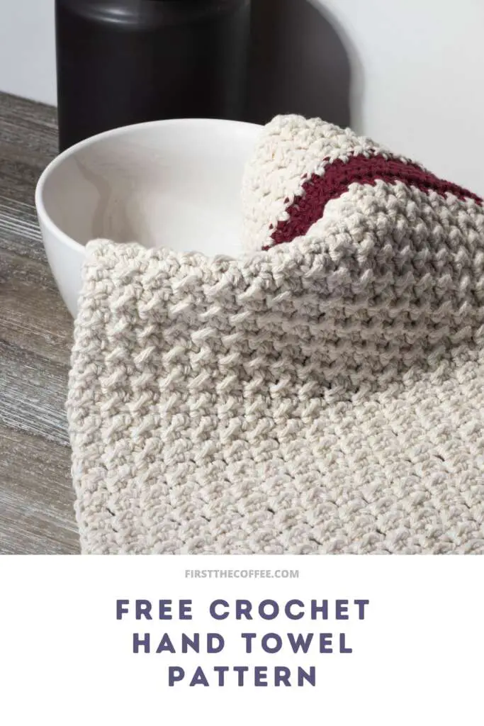 Free crochet hand towel pattern, an easy crochet dish towel pattern.