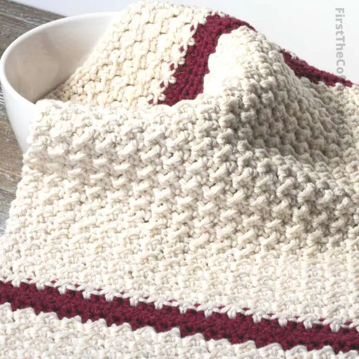 Even Moss Stitch Crochet Dish Towel Pattern