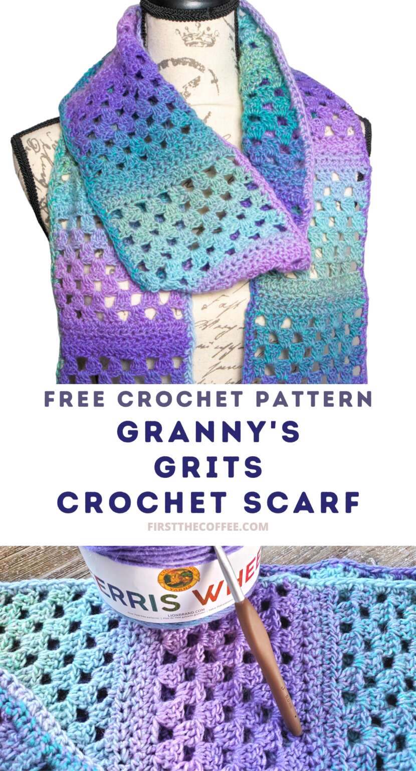 Granny's Grits Scarf - Crochet Scarf Pattern that Uses the Granny ...