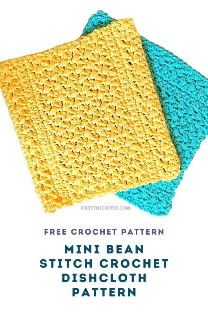Mini Bean Stitch Crochet Dishcloth Pattern