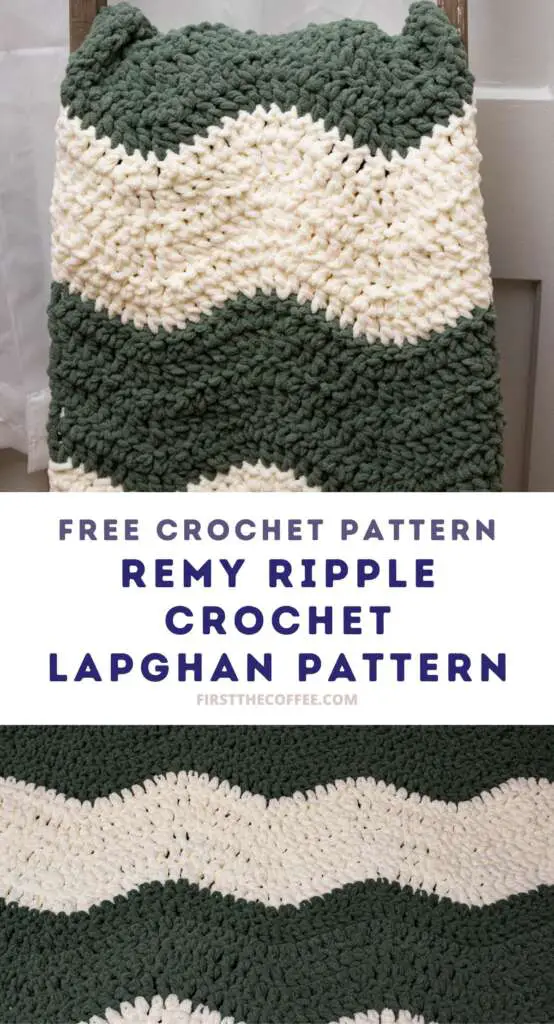 Remy Ripple Lapghan, an easy crochet lap throw blanket pattern.