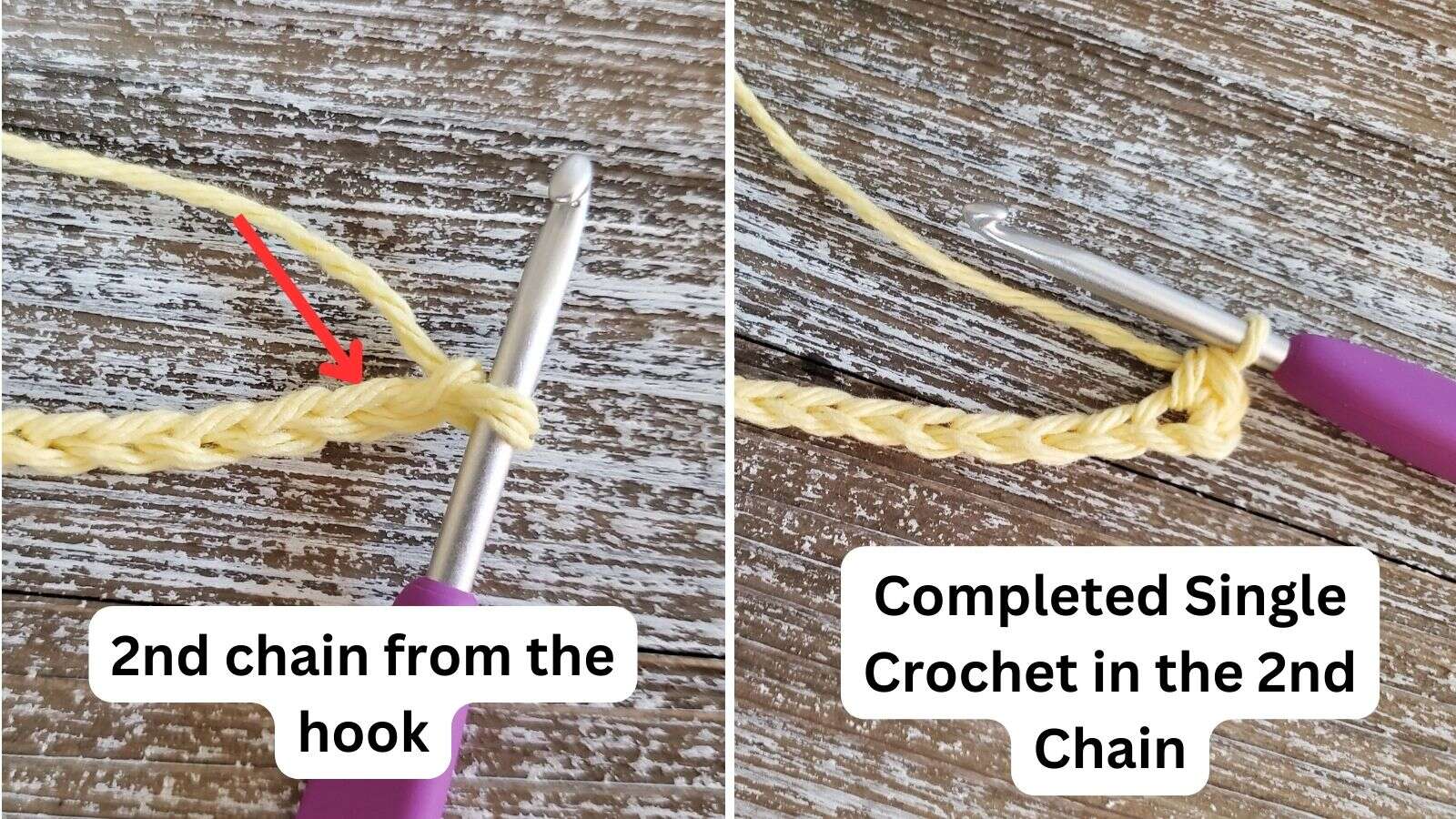 Lemon Peel Stitch, a single crochet starting in the 2nd chain from the hook