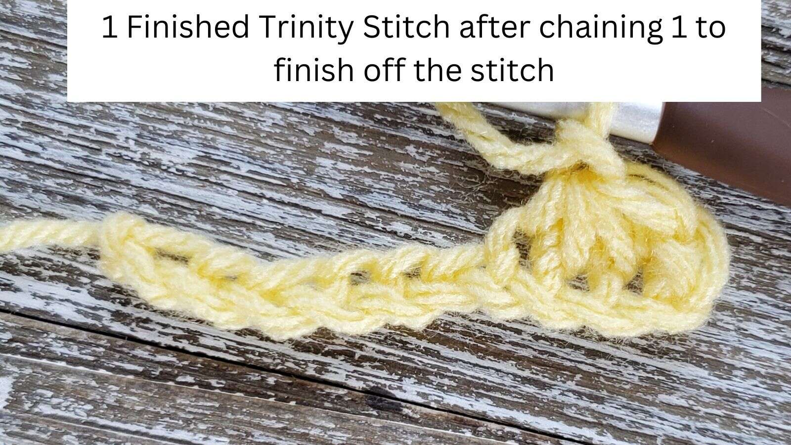 A Finished Trinity Stitch after chaining 1 to finish off the stitch