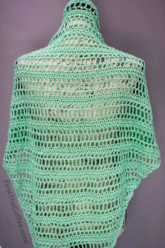 Summer Mint Shawl from the back.