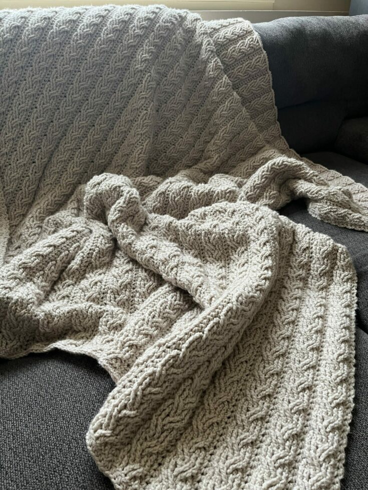 Knit Look Crocheted Throw Blanket Pattern, Velvet Crochet Blanket Pattern,  Beginner Afghan Pattern, Easy Afghan Pattern, Ribbed Blanket 