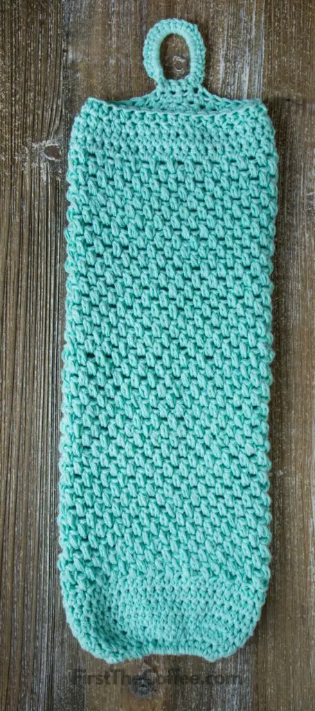 Crochet Grocery Bag Holder Laid Flat