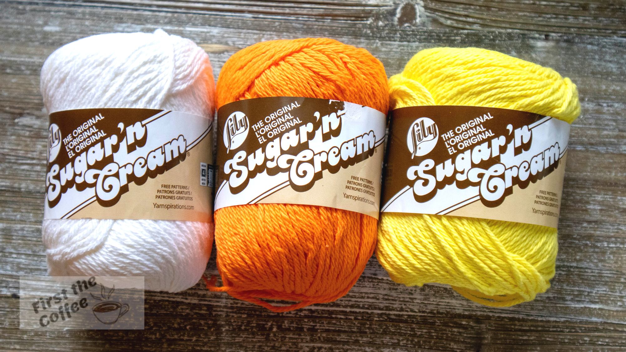 Lily's Sugar and Cream Cotton Yarn in Colors for Candy Corn