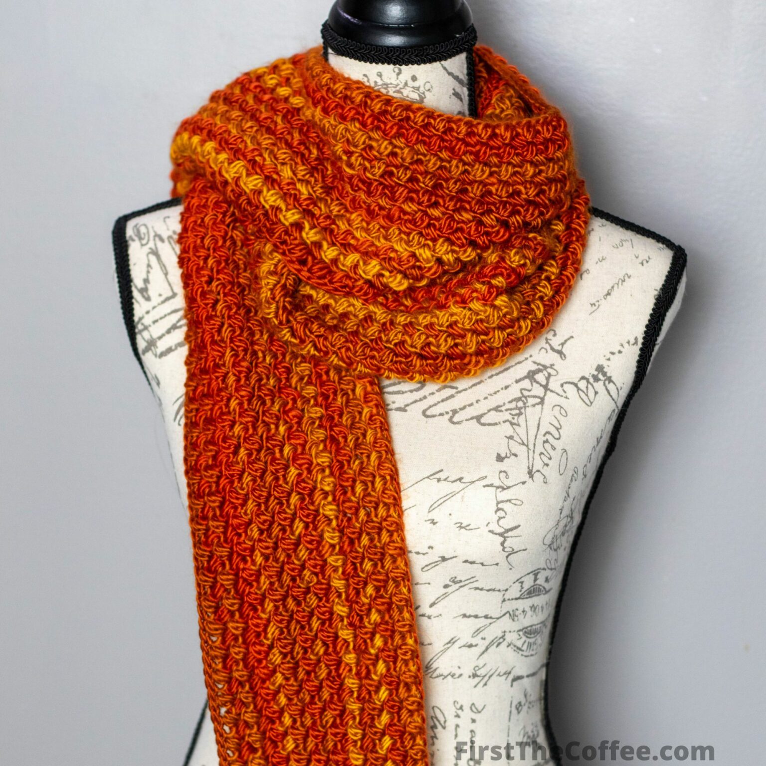 Extra Long Crochet Bean Stitch Scarf Pattern First The Coffee Crochet