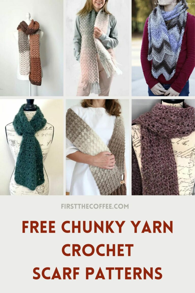Free Chunky Scarf Crochet Patterns - First The Coffee Crochet