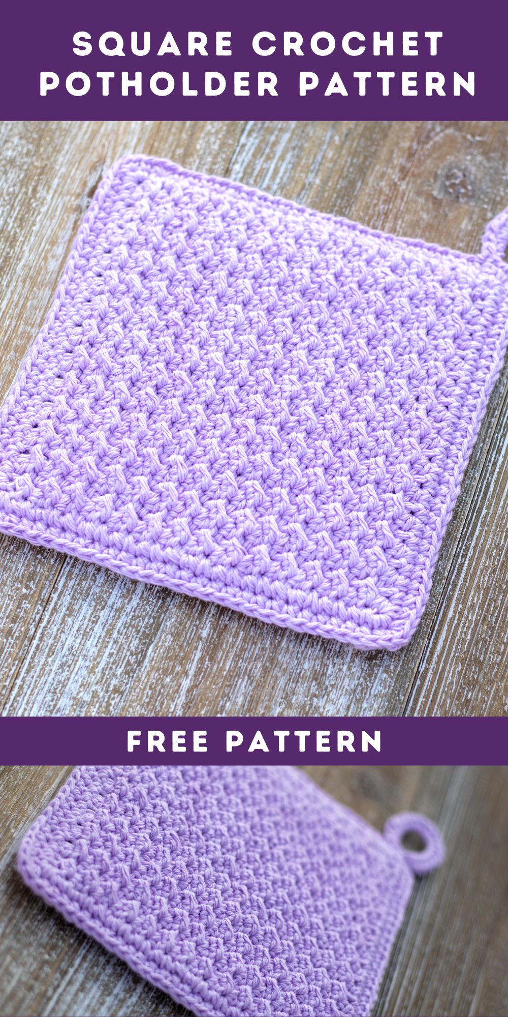 Square Potholder Crochet Pattern: Using The Even Moss Stitch - First ...